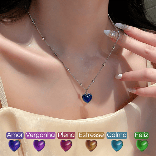 Colar Pedra do Humor - Mudança de Cor - Humor & Sentimentos - COMPRE 1 LEVE 2