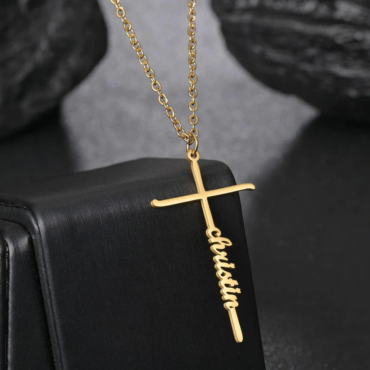 Colar Personalizável - Cruz de Cristo - Banhado a ouro 18k